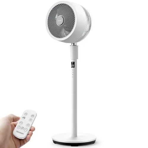 berssen Standventilator leise 25dB mit 3D Oszillation und Turbo Luftzirkulation