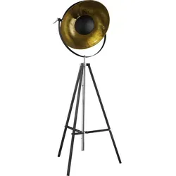 Moderne Stehlampe Schwarz mit Gold, Höhenverstellbare Stativleuchte - Stehleuchten mit schwenkbarem Lampenschirm, stilvolles Design für Ihr Wohnzimmer, höhenverstellbar und individuell anpassbar für perfekten Lichtgenuss.