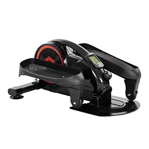 KM Fit Beintrainer mit LCD-Display & APP | Heimtrainer | Mini Ellipsentrainer | Crosstrainer für zu Hause und Büro | stufenlos Einstellbarer Magnetwiderstand | bis 100 kg | SilentBelt-System