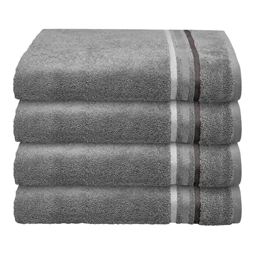 Schiesser Frottier Handtuch Skyline Color 4er Set in grau von Schiesser