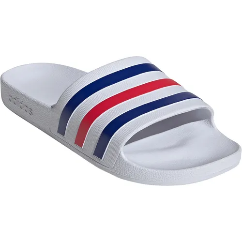 adidas Adilette Aqua Sandale Größe 46 - Weiß - Leichte Badesandale mit schnell trocknendem Material und komfortablem Cloudfoam Fußbett für optimalen Tragekomfort am Pool oder Strand.