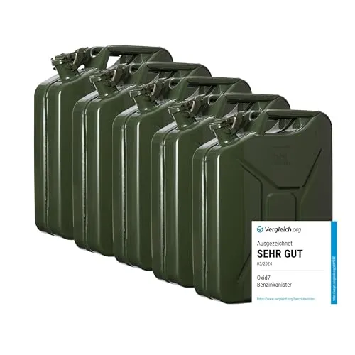 Oxid7 5x 20L Kraftstoffkanister aus Metall von Oxid7