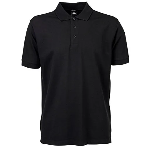 Tee Jays 1405 Herren Luxury Stretch Poloshirt – Schwarz, 4XL - Hochwertiges Poloshirt aus 95% Baumwolle und 5% Elasthan, mit leicht tailliertem Schnitt und flachem Kragen für optimalen Tragekomfort. Ideal für Freizeit und Business.