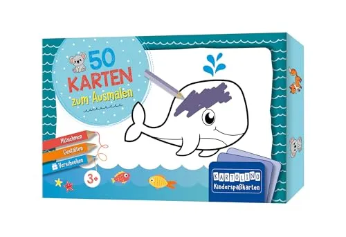Karten zum Ausmalen - Tiere: Mitnehmen, gestalten, verschenken (KARTOLINO Kinderspaßkarten) 50