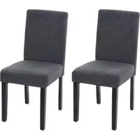 CHEFGASTRO Esszimmerstuhl 2er-Set Klassisch & Zeitlos 90x43x56cm Sitzhöhe 45cm Textil Dunkle Beine Anthrazitgrau