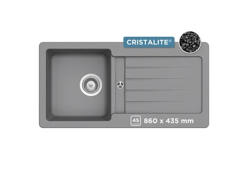 Schock Granitspüle Typos D-100 S, rechteckig, 86/43,5 cm, mit Ablauf und Abtropffläche, links und rechts einbaubar