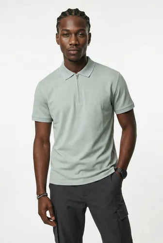 Selected Poloshirt SLHFAVE ZIP SS POLO NOOS Baumwollmischung, regular fit
