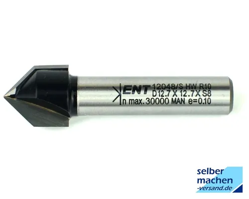 Original ENT DURACUT V-Nutfräser 12,7 mm für 8 mm Schaft - Fräsen: Hochwertiger VHM Hartmetallfräser für präzise V-Nuten und langlebige Leistung in der Holzverarbeitung.