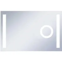 vidaXL LED-Badspiegel mit Berührungssensor 100x60 cm - Eleganter Badspiegel mit zwei LED-Leisten für präzise Beleuchtung, ideal zum Schminken und Pflegen. IP44-zertifiziert für Sicherheit in feuchten Umgebungen, inklusive Vergrößerungsspiegel für Details.