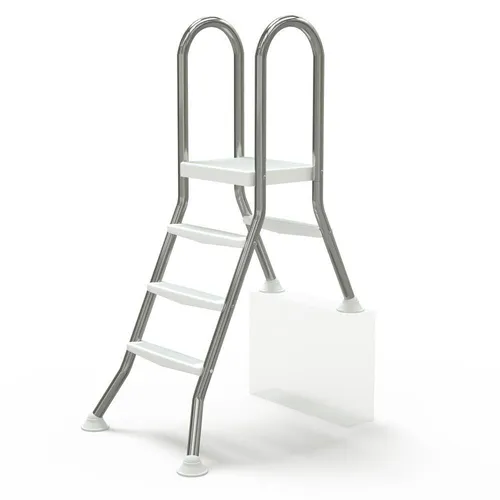 Poolleiter Edelstahl 0,90/1,00 m, 1/3 Stufen für teilversenkte Becken Leiter