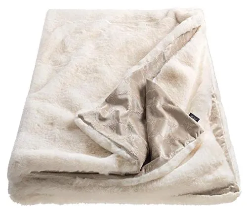 JOOP! Plaid Smooth 70692-001 Weiß 130x170 cm - Elegantes Wendedesign aus weichem Kunstfell, ideal für gemütliche Wohnräume. Perfekt für das Wohnzimmer und pflegeleicht im Schonprogramm.