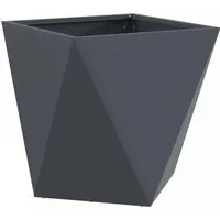 vidaXL Pflanzkübel Anthrazit 50 x 50 x 50 cm aus Stahl - Moderner Pflanzkübel aus robustem Stahl, ideal für Garten und Terrasse. Langlebig und wetterfest, perfekt für die stilvolle Präsentation von Pflanzen.