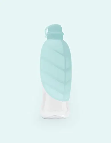 United Pets Leaf Design Wasserspender, zum mitnehmen für Hunde, aus Silikon, Farbe Hellblau. Wasserspender zum mitnehmen