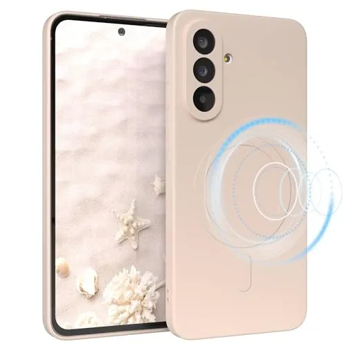 EAZY CASE - Silikonhülle magnetisch für Galaxy A56 Hülle Silikon Beige weich stoßfeste Magnet Handyhülle Schutzhülle mit Kameraschutz Dünn Schutz Cover TPU Bumper in Pastell Taupe
