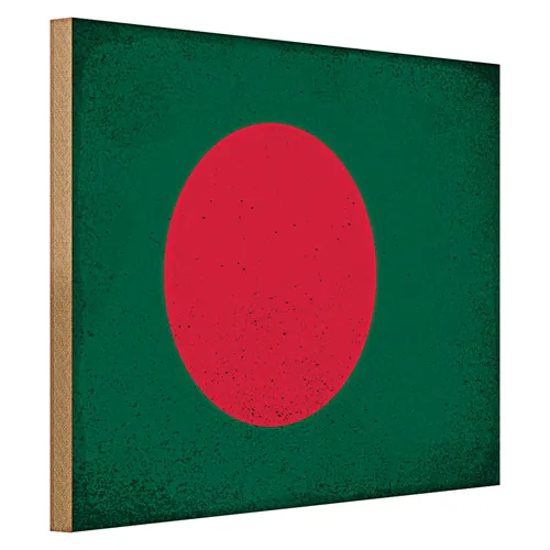 Holzschild Flagge Bangladesch 40x30cm Bangladesh Vintage
