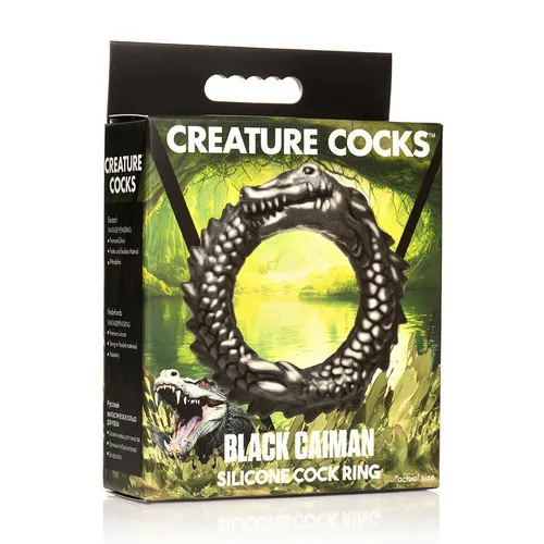 XR Brands Black Caiman Silikon Cock Ring Penisring Schwarz