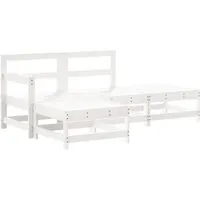 vidaXL 4-tlg. Garten-Lounge-Set Weiß aus massivem Kiefernholz - Gartenmöbel-Set aus robustem, massiven Kiefernholz mit rustikalem Latten-Design – ideal für gemütliche Stunden im Freien mit Freunden und Familie.