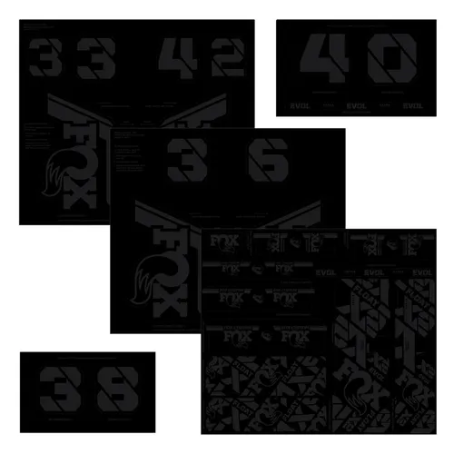 FOX Custom Fork/Rears Shock 2021 Aufkleberset Schwarz - Sonstiges Fahrradzubehör: Verleihe deinem Fahrrad mit dem langlebigen FOX Aufkleberset 2021 einen individuellen Look und schütze gleichzeitig deine Federungskomponenten vor Kratzern.