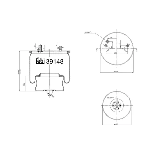 FEBI BILSTEIN Federbalg 39148 für VOLVO, Hinterachse