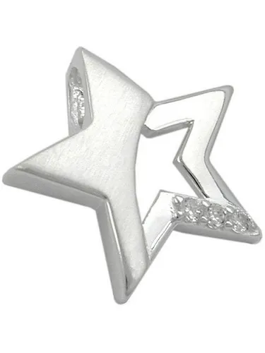 Gallay Kettenanhänger Stern mit Zirkonias - Silber 925 - Eleganter Kettenanhänger in Sternform, 15x16mm, aus hochwertigem Silber 925. Mit Zirkonias verziert, ideal für individuelle Gestaltung und modernen Stil.