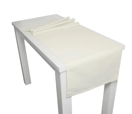 beties Farbenspiel Tischläufer ca. 40x220 cm - in interessanter Größen- und Farbauswahl - 100% Baumwolle für eine fröhlich Stimmung in Unifarben (Natur)