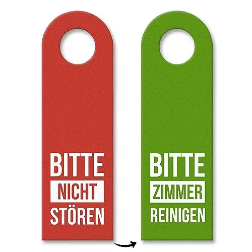 Bitte nicht stören oder Zimmer reinigen Türhänger in Rot-Grün Hotel Gasthaus