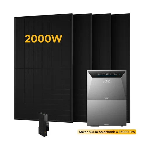 Powerness® Balkonkraftwerk mit Speicher – E5000 Pro mit 4x 500W Modulen