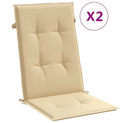 vidaXL Hochlehner-Auflagen 2 STK. Melange Beige 120x50x4 cm - Polster für Stühle & Sessel, komfortable Auflagen für mehr Sitzkomfort und frischen Look im Außenbereich.