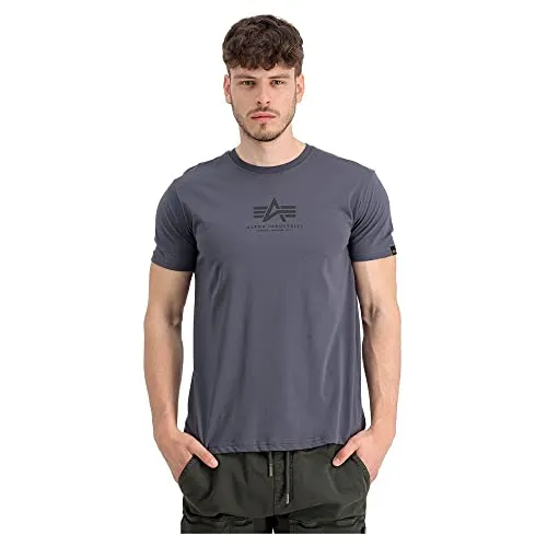 ALPHA INDUSTRIES Herren Basic T Ml T-Shirt, Grau , XL