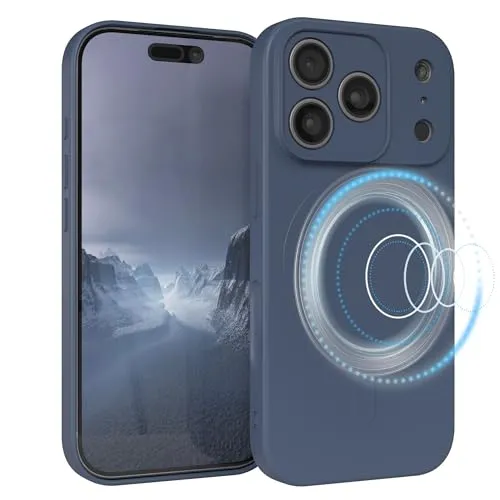 EAZY CASE - Silikonhülle magnetisch für iPhone 17 Pro Hülle Silikon Blau weich stoßfeste Magnet Handyhülle Schutzhülle mit Kameraschutz Dünn Schutz Cover TPU Bumper in Petrol