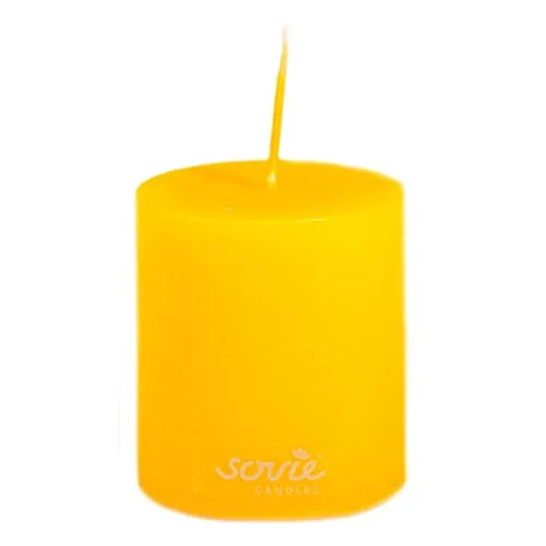 Sovie CANDLES Stumpenkerze SENFGELB - Ø 50mm x 60mm – ca. 16 Std. Brenndauer – Duftfreie Dekokerze für Tischdeko, Hochzeiten, Feste & stilvolle Wohnraumgestaltung