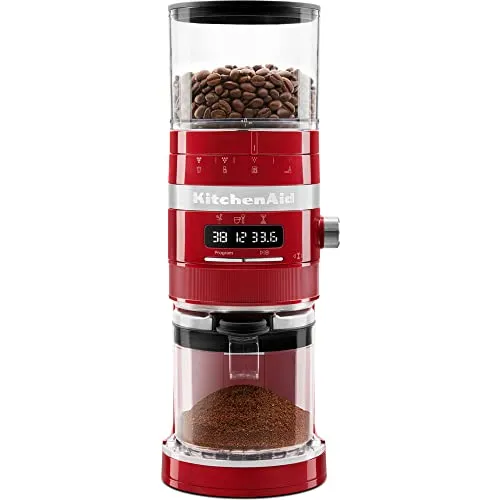 KitchenAid Artisan 5KCG8433EER Elektrische Kaffeemühle - Empire Rot - Kaffeemühlen, programmierbare Timerfunktion und integriertes Mahlwerk für perfekten Kaffeegenuss zu Hause.