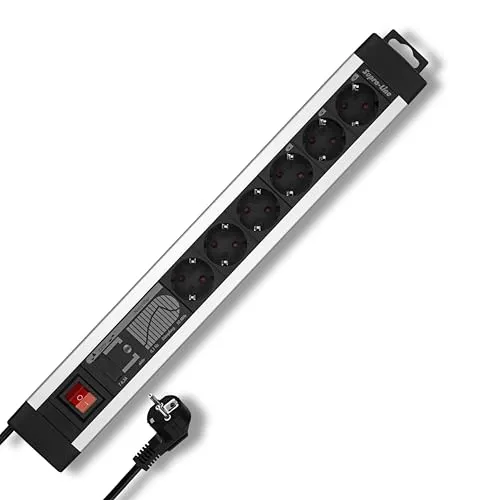 REV 0014663913 Steckdosenleiste 6-fach mit Schalter - Überspannschutz & Mehrfachstecker - Praktische 6-fach Steckdosenleiste mit Schalter, ideal für sicheres und komfortables Strommanagement zu Hause oder im Büro.