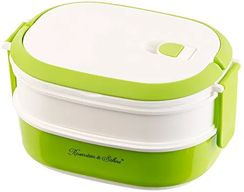 Rosenstein & Söhne Brotdose 2 Etagen: Lunchbox mit 2 Etagen und Tragegriff, Clip-Deckel, BPA-frei, 700 ml (Vorratsdose, Lunchbox 2 Fächer, Arbeitstasche)