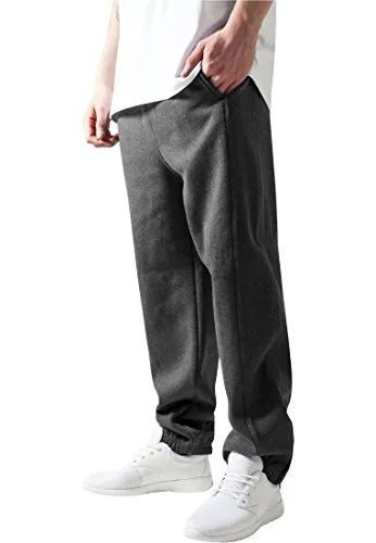 Urban Classics TB014B Herren Sporthose Sweatpants, Grau (Charcoal), 5XL - Sport – Jogginghosen für Herren, lässiger Urban Fit-Schnitt und praktische Reißverschlüsse an den Beinabschlüssen für zusätzlichen Komfort und Stil.