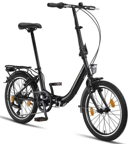 Chillaxx Bike URBAN 20 Zoll Faltrad - Klapprad mit 6 Gang Schaltung - Klapprad für Pendler und Reisende, leicht faltbar und stvzo-konform mit Beleuchtung. Komfortabler Sattel und tiefer Einstieg für jedes Alter.