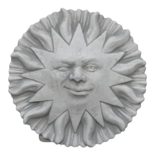 gartendekoparadies.de Gartenfigur Wanddekoration Sonne in grau von gartendekoparadies
