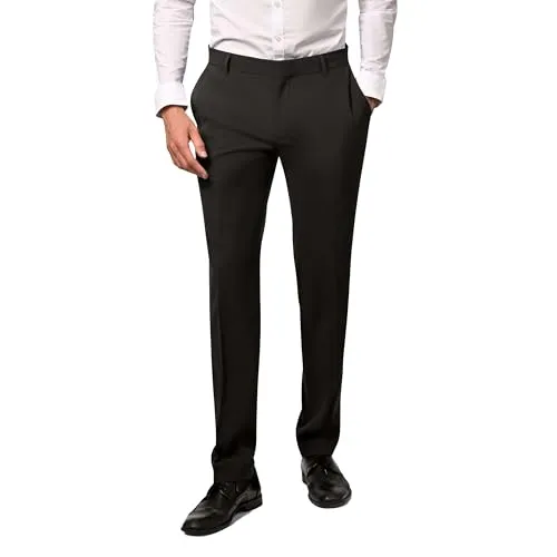 Hirschthal Herren Anzughose - Moderne Business Hose - Slim-Fit Langgröße - Grau 106