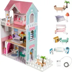 Mamabrum XXL Holzpuppenhaus mit LED-Beleuchtung