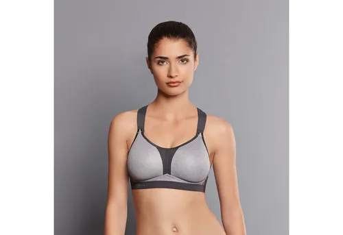 Anita Active Damen Sport-BH X-Back, Grau (Heather Grey 254), 85D (UK: 38D) - Funktionsunterwäsche, mit X-Back Design für optimalen Halt und Bewegungsfreiheit beim Sport.