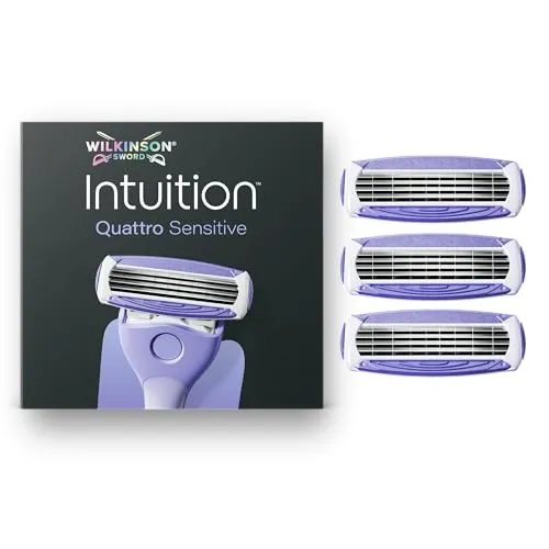 Wilkinson Sword Intuition Quattro Sensitive Damenrasierer, 3 Ersatzklingen