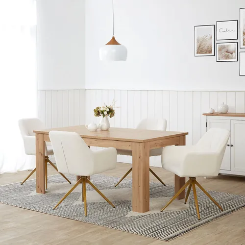 Homestyle4u 2186 Esstisch ausziehbar 160-200 cm - Esstisch im klassischen Landhausstil, ausziehbar für bis zu 6 Personen, pflegeleichte Oberfläche und stabile Bauweise für gemütliche Familienabende.
