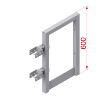 Hymer Durchgangssperre ohne Fußleiste - Geländerahmen, robuste und verzinkte Stahlkonstruktion für sichere Durchgänge, Außenbreite 390 mm, Höhe 600 mm.