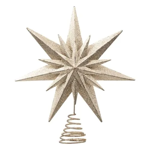 Atmosphera Weihnachtsbaumkugel Goldener Stern - Eleganter goldener Stern für die Baumspitze, langlebig und mit exquisiten Details. Perfekt für festliche Stimmung und vielseitig einsetzbar in jedem Dekorationsstil.