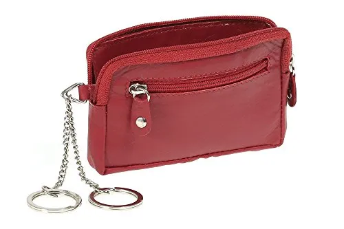 LEAS Schlüsseltasche mit 2 Ringen und 2 Fächern Echt-Leder, rot Special Edition