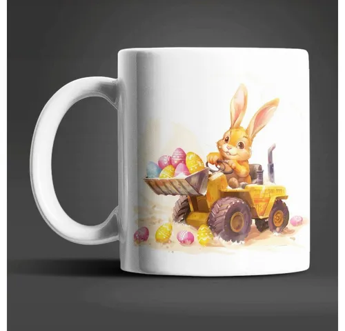 WS-Trend Tasse Osterhase Radlader Ostereier Ostern Kaffeetasse Teetasse, Keramik