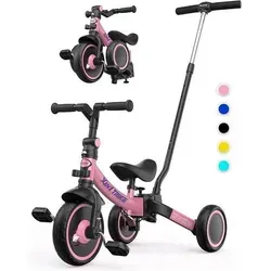 Dreirad 5in1 mit Lenkschiebegriff in Rosa