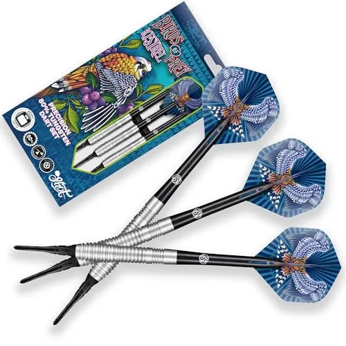 Shot! Soft Darts Birds of Prey Kestrel Match Dart 90% Tungsten Softtip Darts | Soft Dart Hochwertiges Tungsten Dart Set mit Schäften und Flights Made in New Zealand