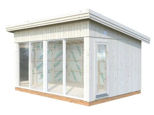 Gartenhaus Palmako Annabel 18 mm inkl. Fußboden - Gartenhaus mit Flachdach, aus hochwertigem Holz, ideal für Gartenlagerung und als gemütlicher Rückzugsort.