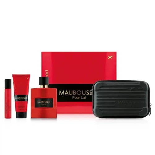 Mauboussin Pour Lui In Rot Geschenkset - Herrendüfte – Luxus Geschenkset mit 100 ml EDP, 75 ml Duschgel und 20 ml EDP für ein unvergessliches Dufterlebnis.